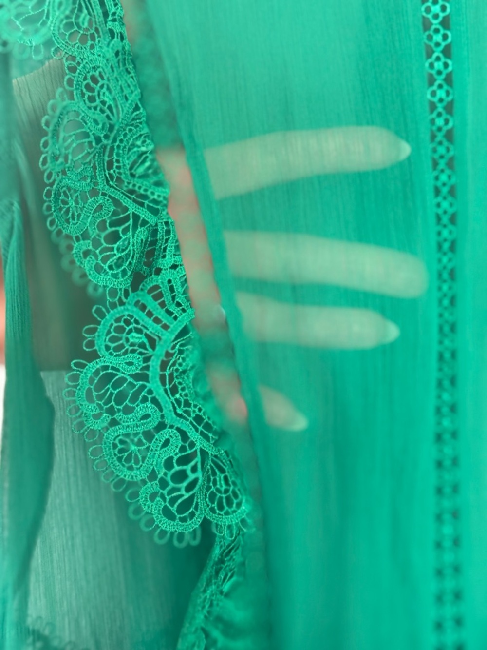 Ted Baker Porrla Frill Lace Midi Dress Green Anniversary Size 2 US 6 UK 10 $199 - Picture 5 of 12